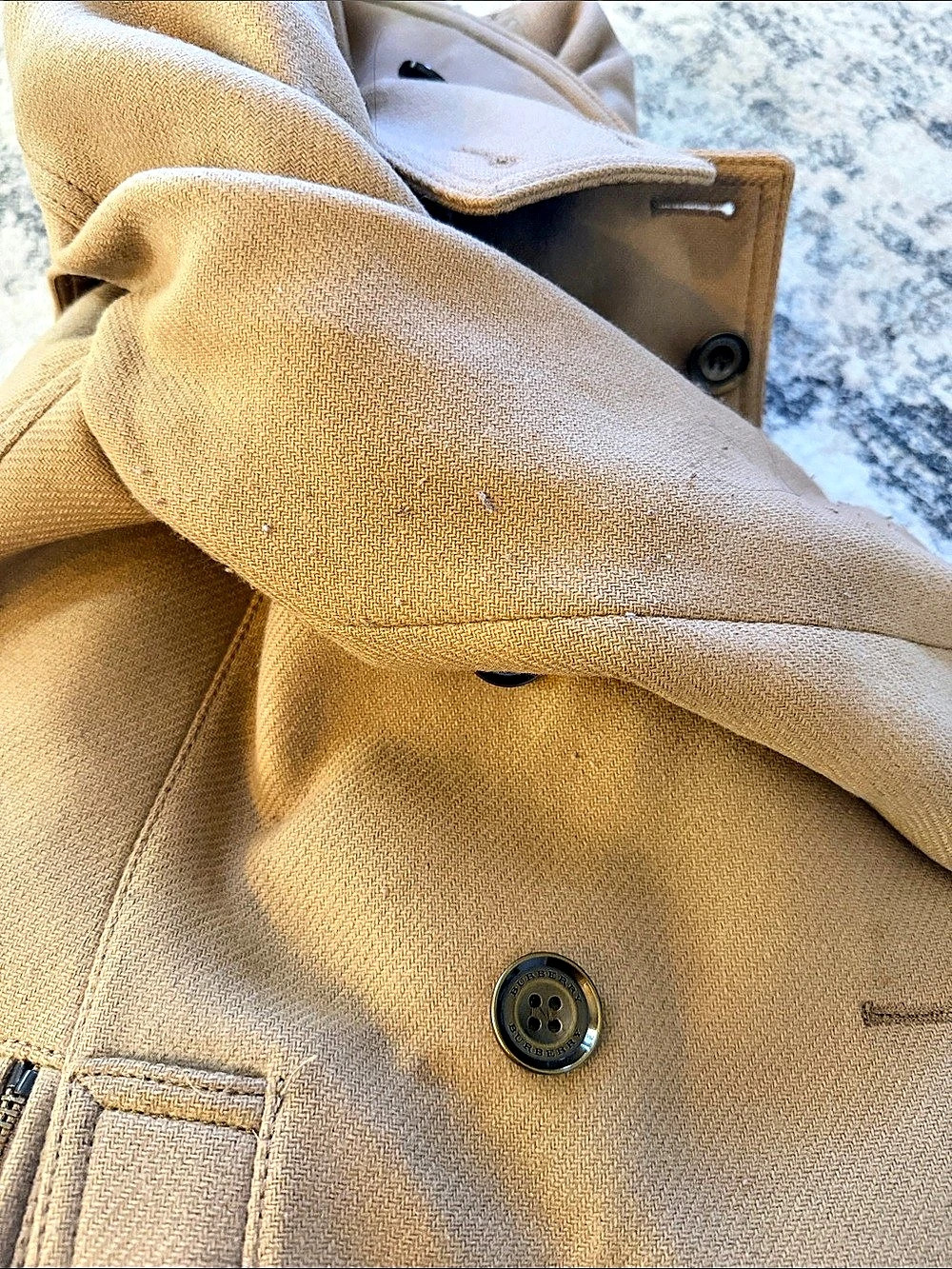 PRICE FIRM Burberry Trench winter wool Coat in Brown Size 6 - Picture 7 of 8